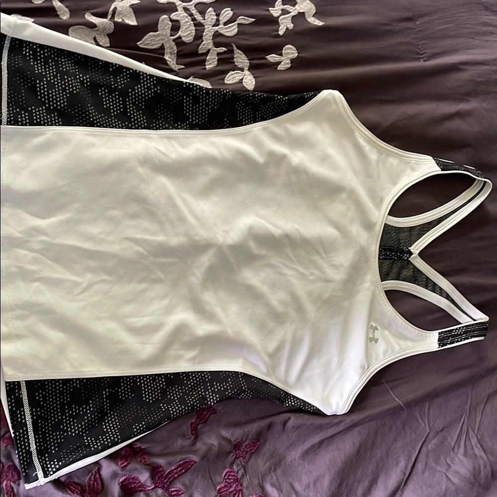 Under Armour White and Black Athletic Tank